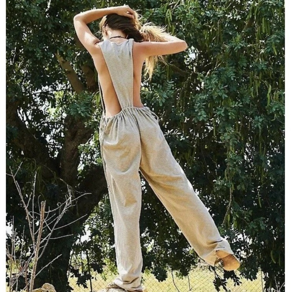 Free People Let's Chill One Piece‎ Jumpsuit in Ecru Tan Size XS Laggenlook